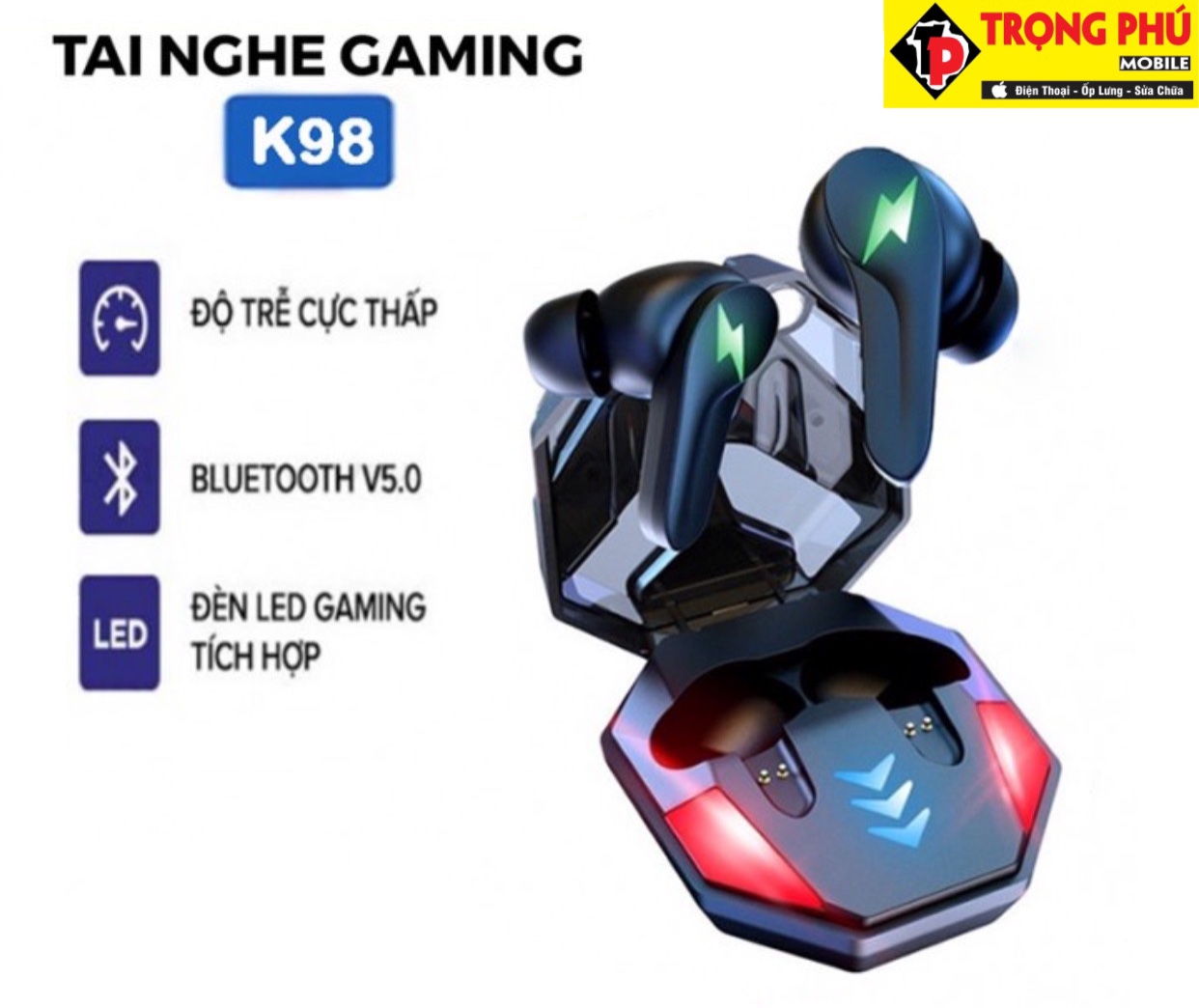 Tai nghe Bluetooth Cacongta K98 Gaming Trọng phú mobile