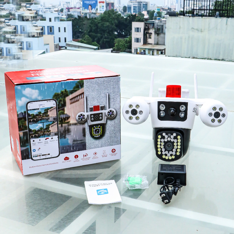 Camera Wifi 4 Mắt 3 Màn Hình Yoosee F068. 15MP