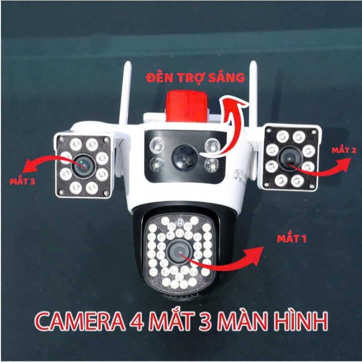 Camera Wifi 4 Mắt 3 Màn Hình Yoosee W-950. 16Mp