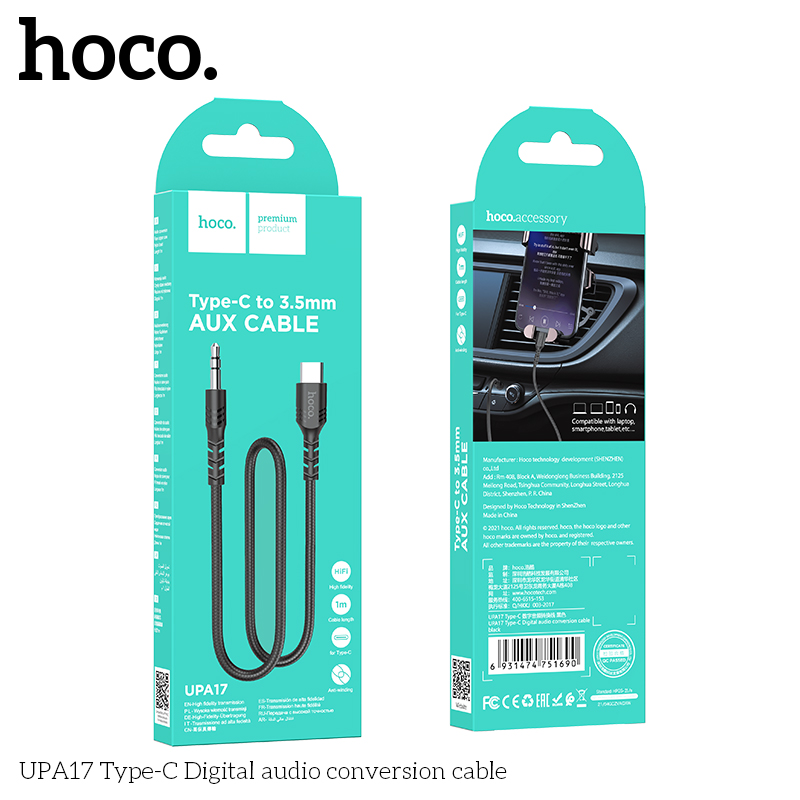 Cáp chuyển TypeC sang 3.5 Hoco upa17