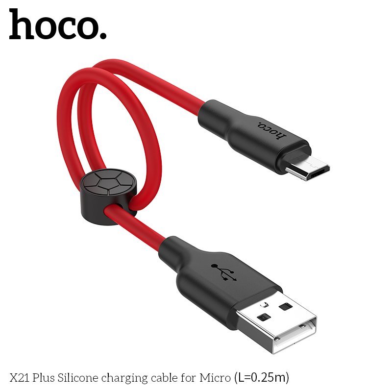 Cáp sạc Hoco X21plus ngắn 0.25cm - USB-Micro