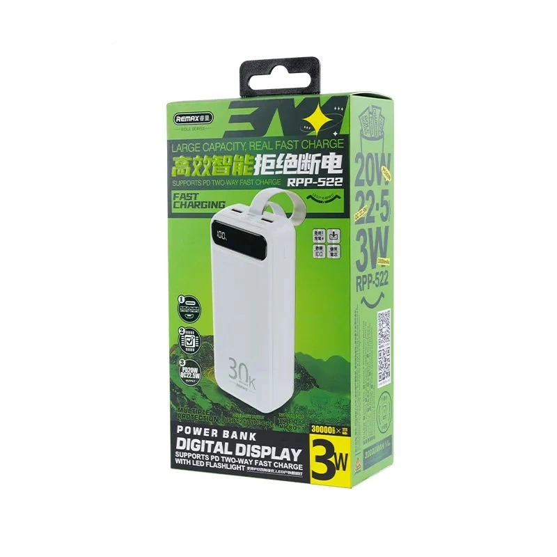 Pin Dự Phòng Nhanh 22.5W Remax RPP-522 30.000mah