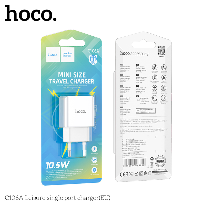 Cốc sạc nhanh Hoco C106A 10,5W