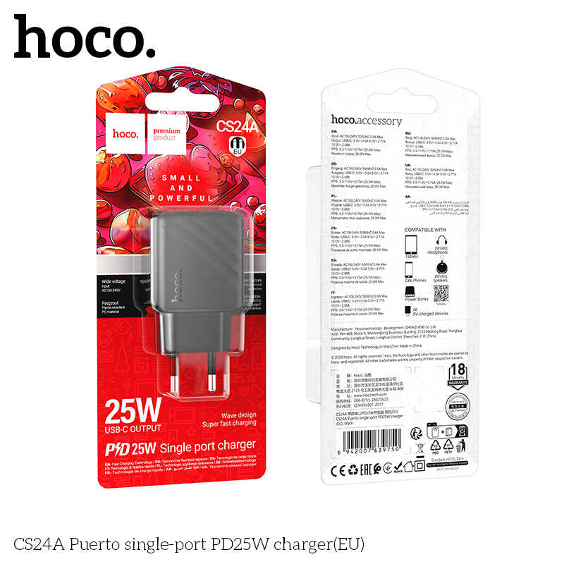Cốc sạc Hoco CS24A PD25w (1C)
