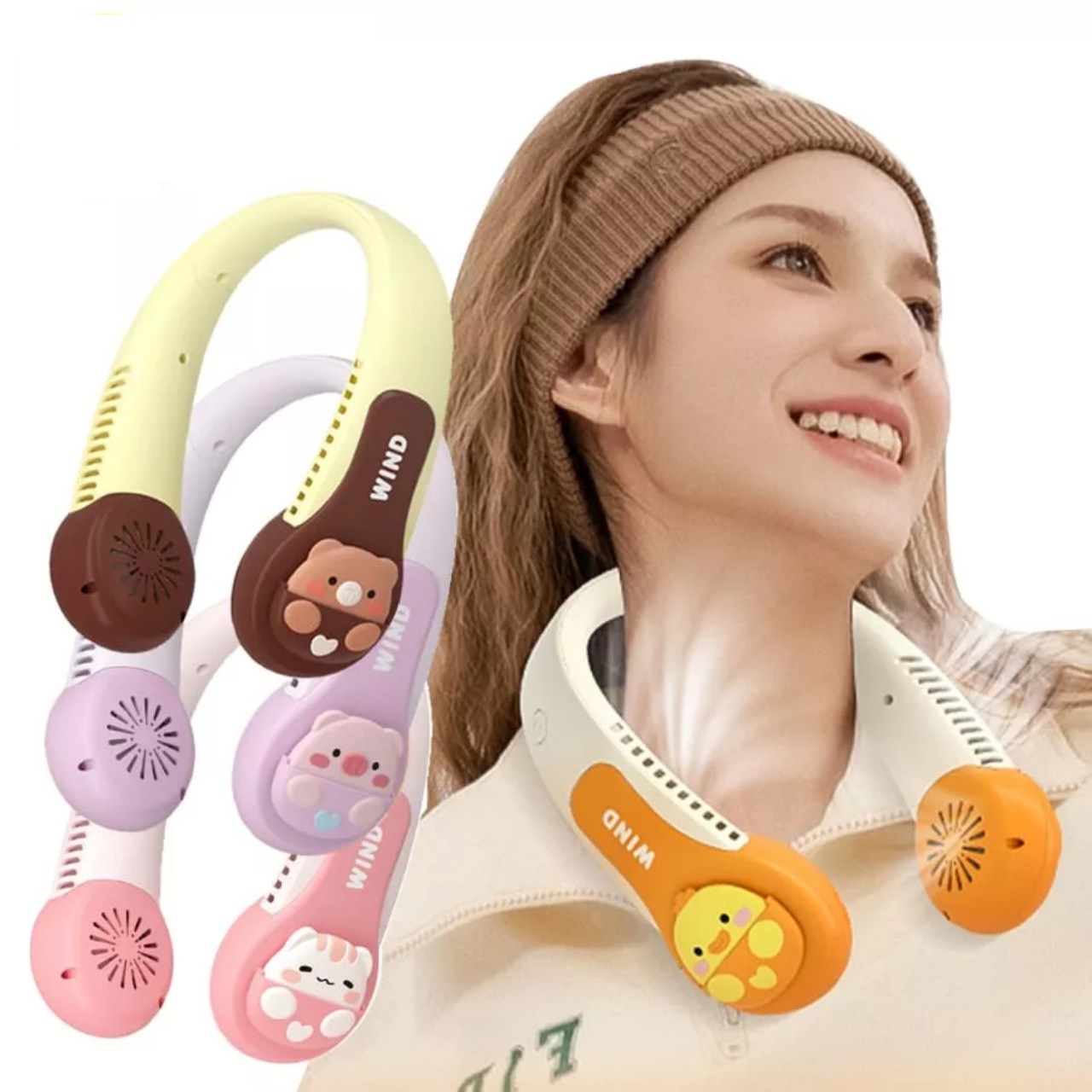 Quạt Đeo quàng cổ hoạt hình dễ thương Trọng phú mobile