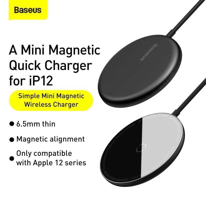 Sạc không dây Iphone 12 Baseus Simple Mini Magnetic Trọng phú mobile