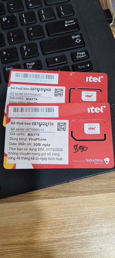 Sim Itel số đẹp 320k (gói May79,May99)