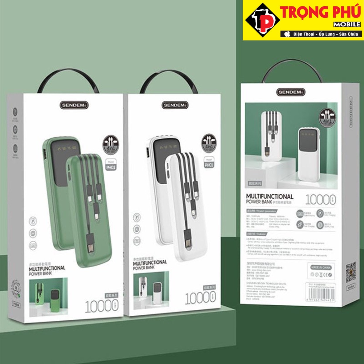 Sạc dự phòng Sendem PH01 10.000 Trọng phú mobile