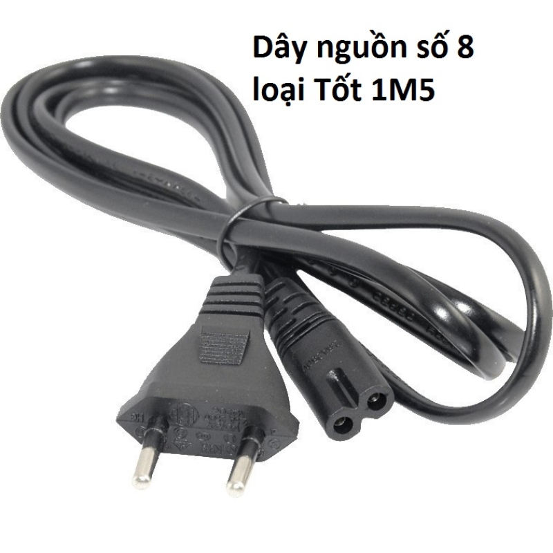 Dây Nguồn Số 8 Dài 1M5 sạc laptop, loa kéo ...
