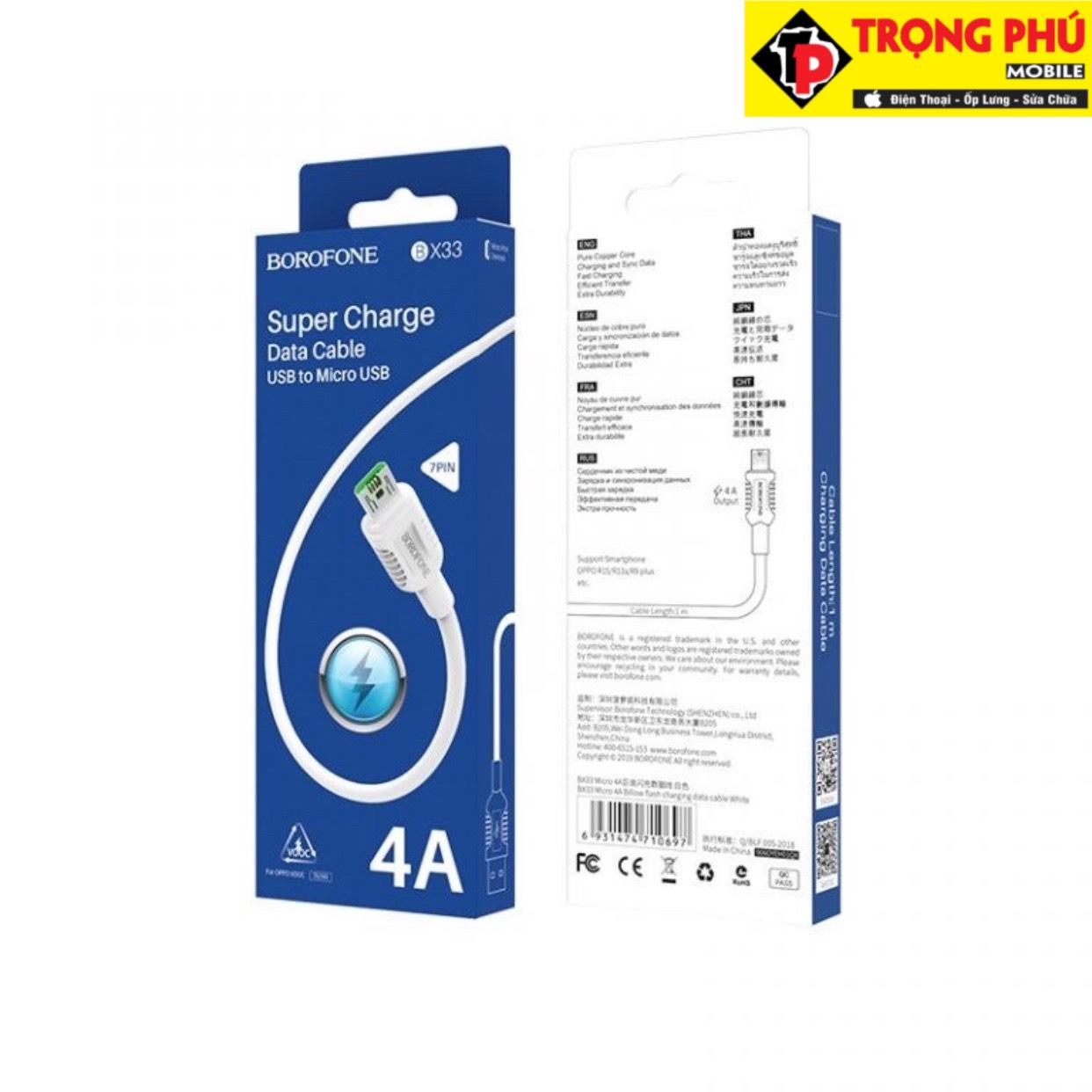 Cáp sạc BOROFONE bx33, CK2