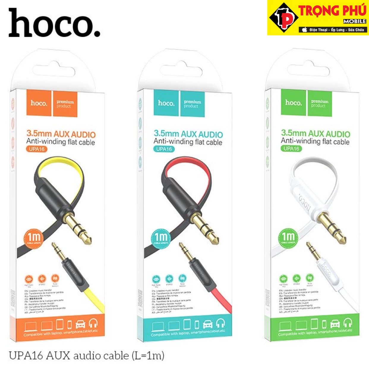 Cáp âm thanh Hoco UPA16 jack 3.5 Trọng phú mobile