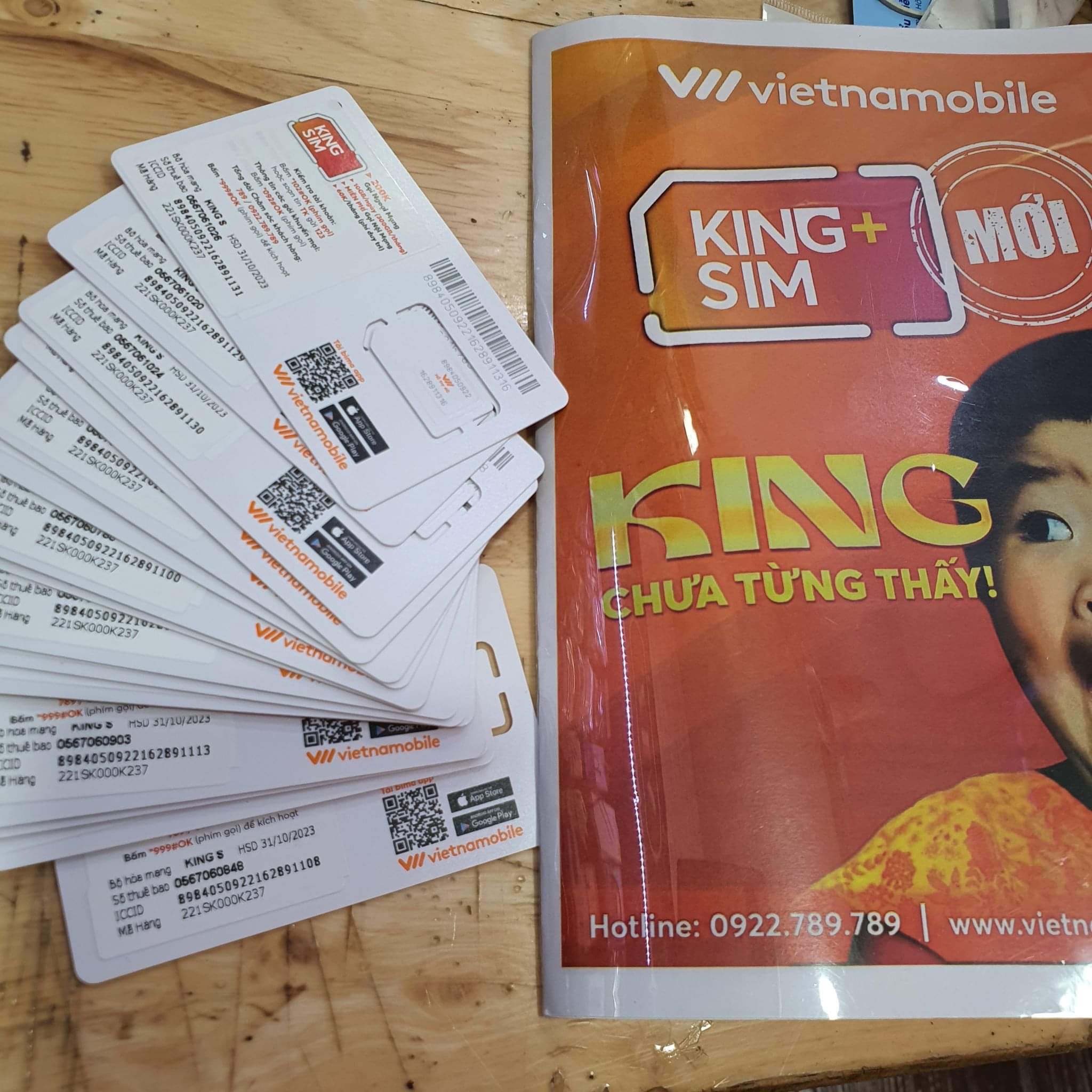 Sim 4g Vietnam Mobile King sim 10g/ngày 200k nội mạng tháng nạp 60k