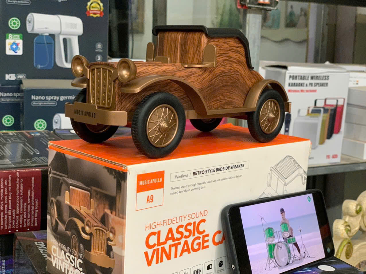 Loa Bluetooth Gỗ hình xe cổ Peterhot A9