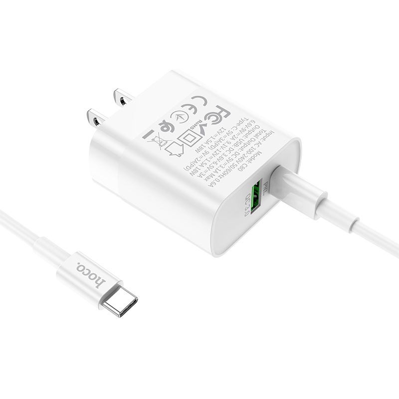 Bộ sạc Usb-Micro Nhanh 20w Hoco C80