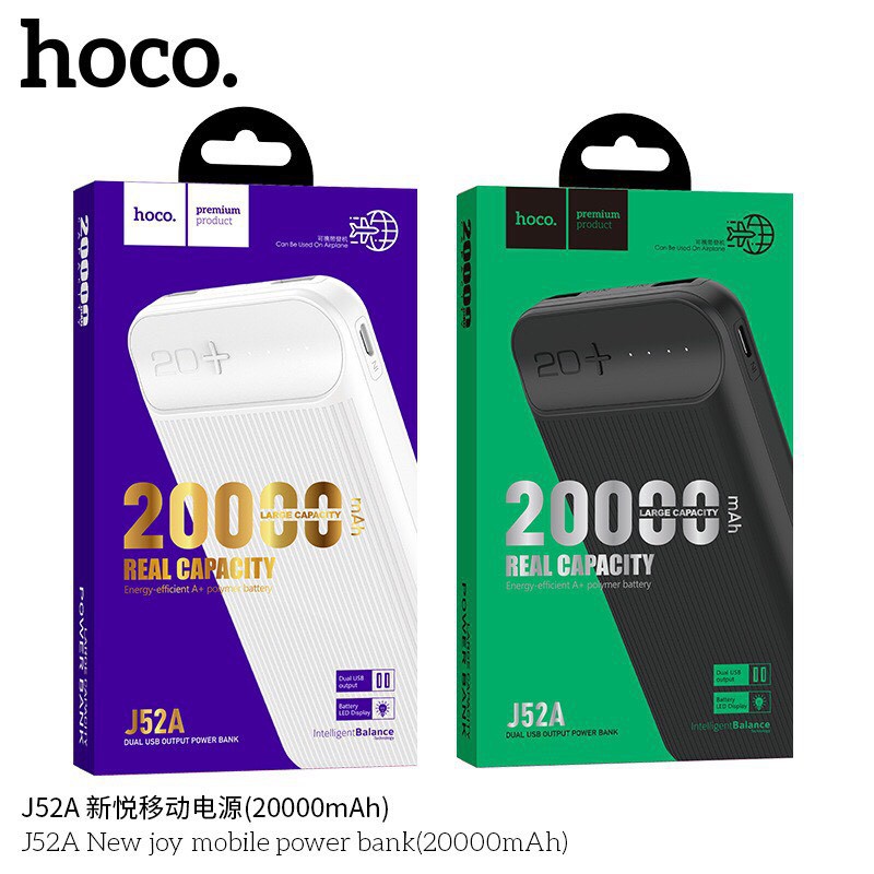 Pin Sạc dự phòng HOCO 20.000mAh-J52A - ĐEN