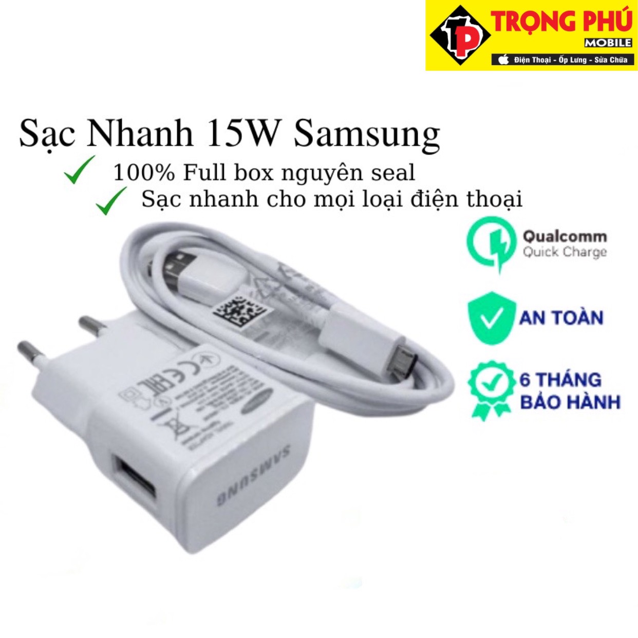 Bộ sạc samsung zin 15w 150k