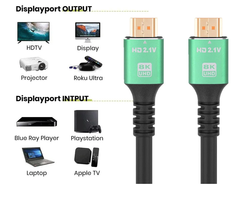 Cáp 2 Đầu HDMI 2.1V PREMIUM HDTV 8K