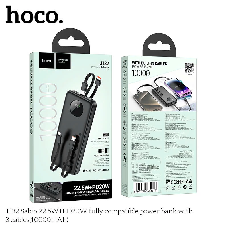 Pin sạc dự phòng Hoco J132B 30.000 mah PD22.5w