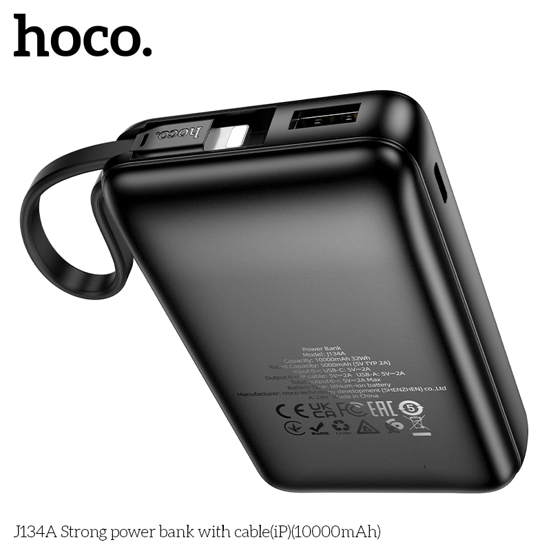 Pin sạc dự phòng Hoco J134A 10.000mah dây iphone