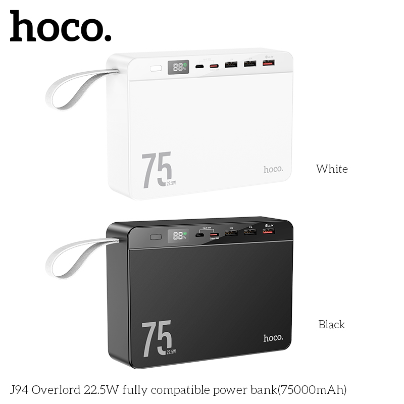 Pin Sạc dự phòng Hoco J94 75.000mah 22,5w đen