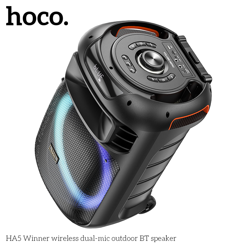 Loa Bluetooth Kéo Hoco HA5 kèm 2 mic không dây 60w