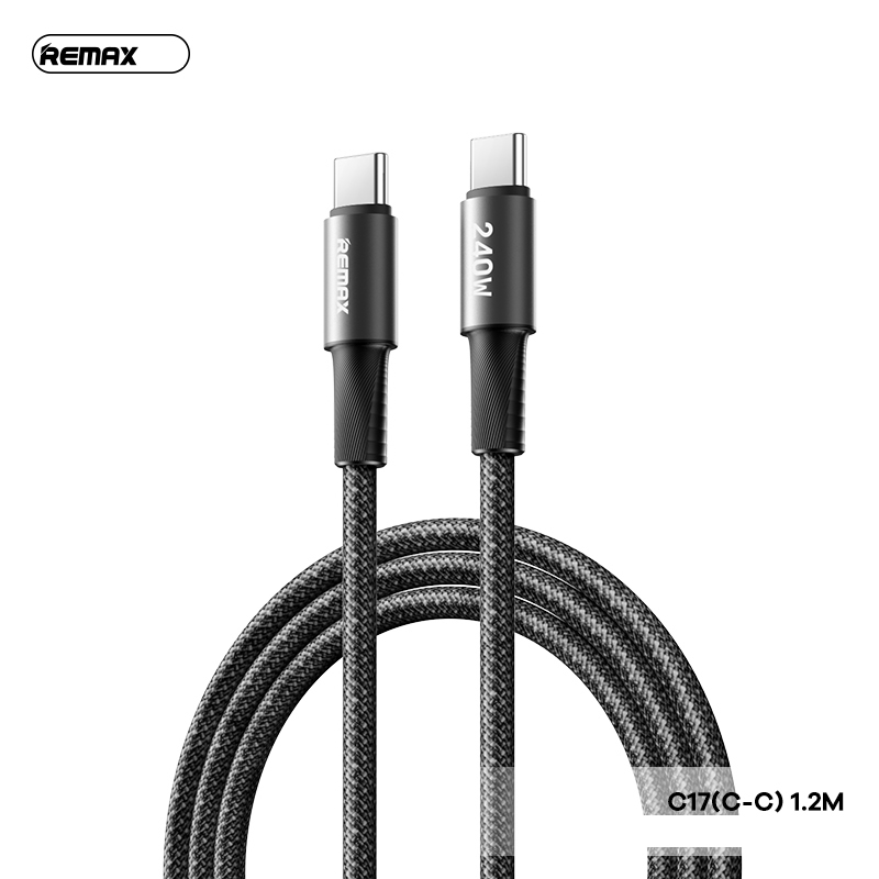 Cáp Sạc Nhanh 240W Bọc Dù Remax C17 (C-C) 2 đầu Type-C