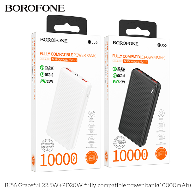 Pin sạc dự phòng Borofone BJ56 20w 10.000mah kèm dây