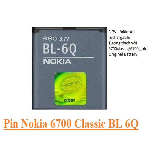 Pin Nokia BL 6Q cho nokia 6700