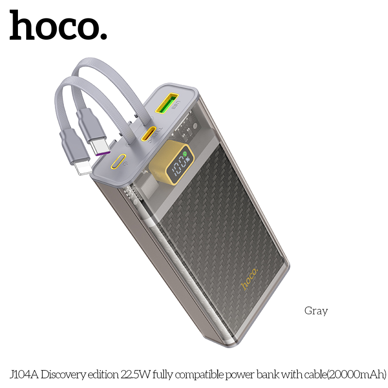 Pin sạc dự phòng Hoco J104A trong suốt 20.000mah