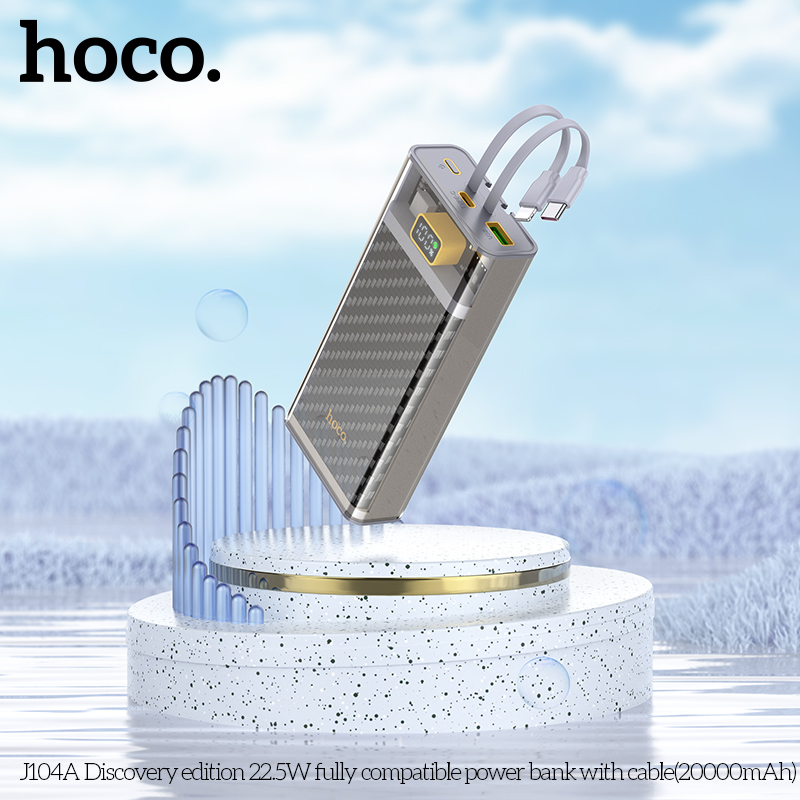 Pin sạc dự phòng Hoco J104A trong suốt 20.000mah