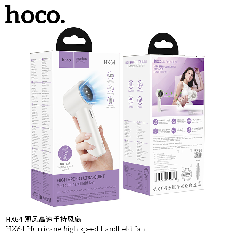 Quạt cầm tay Hoco HX64 tốc độ cao