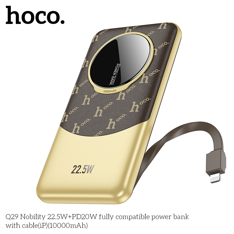 Pin sạc dự phòng Hoco Q29 22,5W 10.000mah cáp lighting iphone