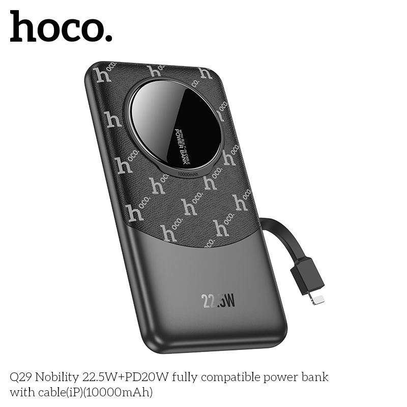 Pin sạc dự phòng Hoco Q29 22,5W 10.000mah cáp lighting iphone
