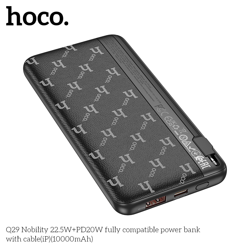 Pin sạc dự phòng Hoco Q29 22,5W 10.000mah cáp lighting iphone