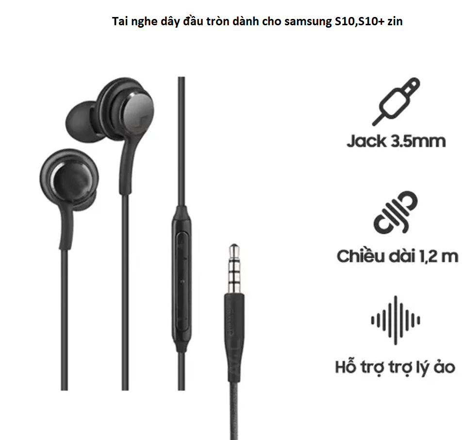Tai nghe dây Đầu tròn samsung S10,S10+ 190k
