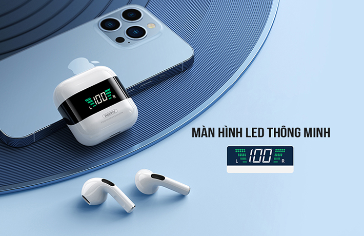 Tai Nghe Bluetooth 2 tai Remax Tws-10 Plus Có Led