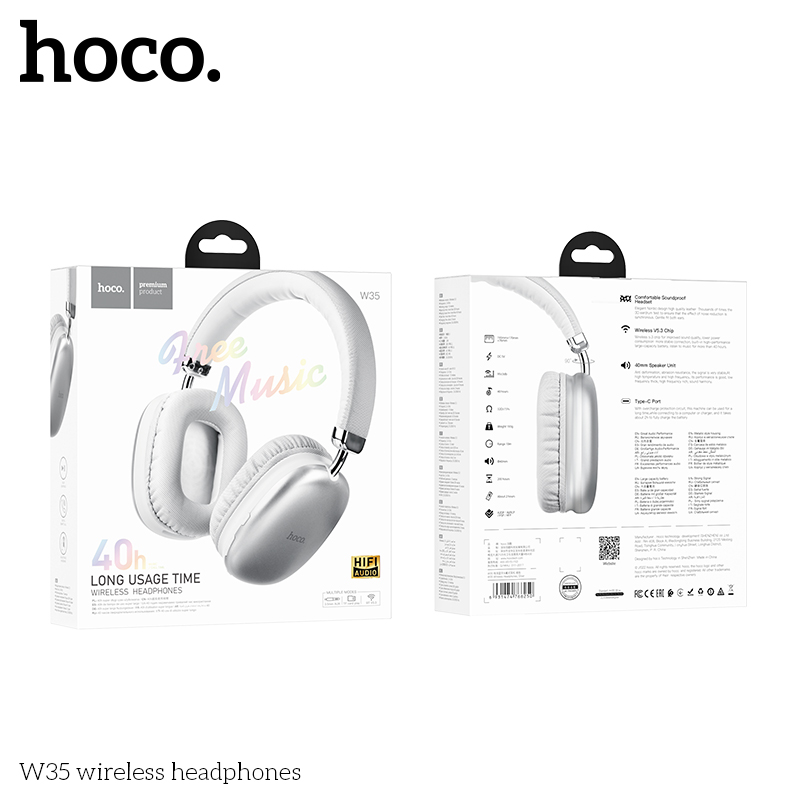 Tai Nghe Chụp Bluetooth Hoco W35 - Đen