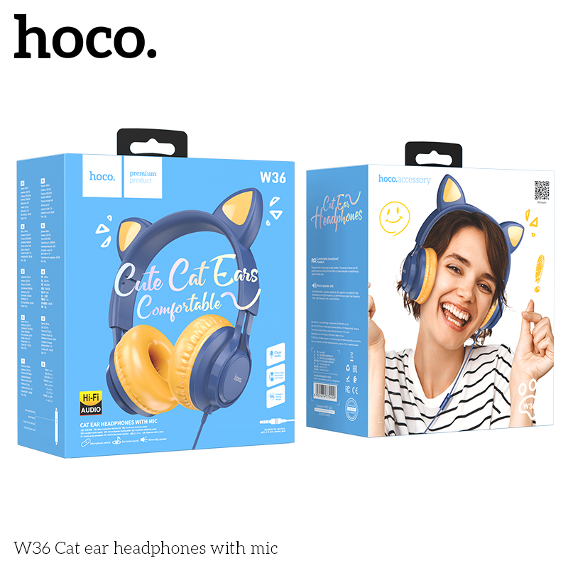 Tai nghe chụp tai Hoco W36 tai mèo