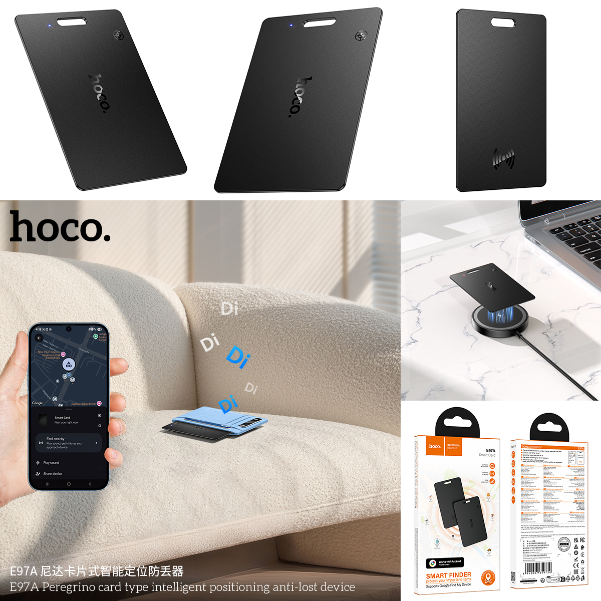 Thiết bị định vị Hoco E97A mõng sạc không dây (hổ trợ Android)