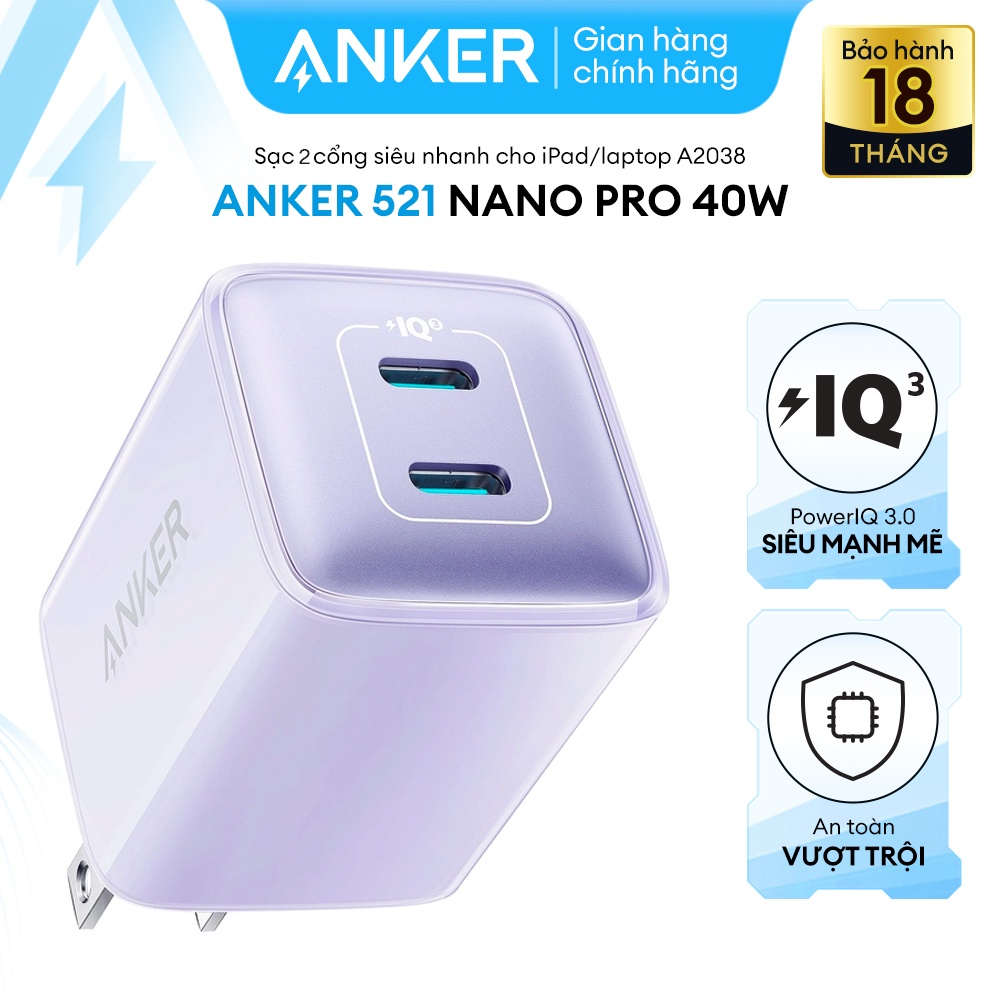 Cốc sạc Anker 521 Nano Pro 2C 40W