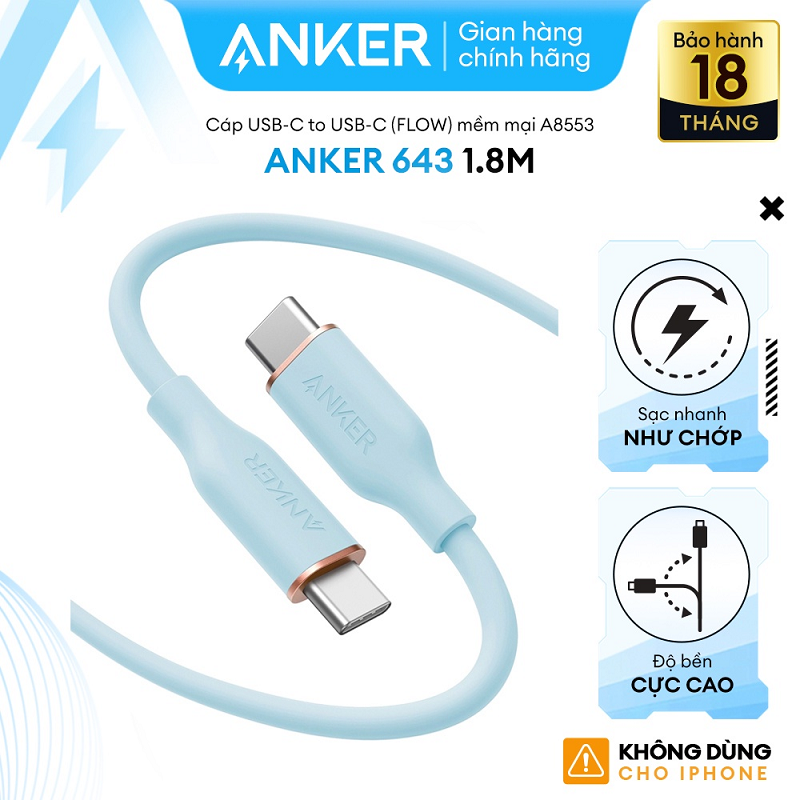 Cáp sạc Anker PowerLine III typeC-typeC FLOW