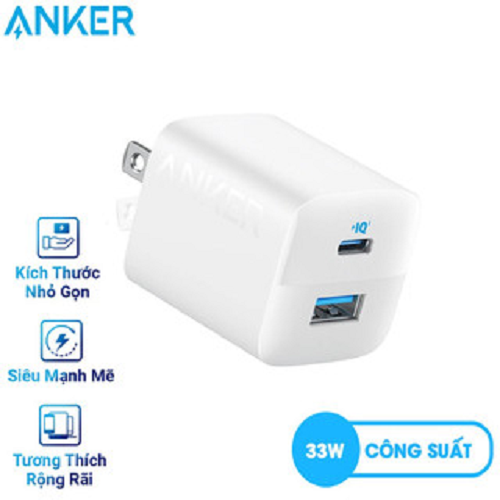 Cốc sạc Anker 323 1C1A 33W/trắng