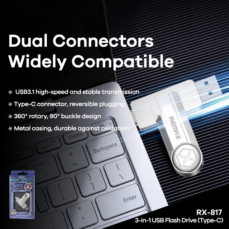 USB 3.1 Remax RX-817 2 đầu (USB+TYPE-C) 64GB