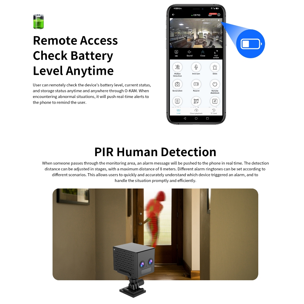 Camera mini sim 4g Vstarcam CB75D (2 Mắt) Pin Sử Dụng 10 Ngày