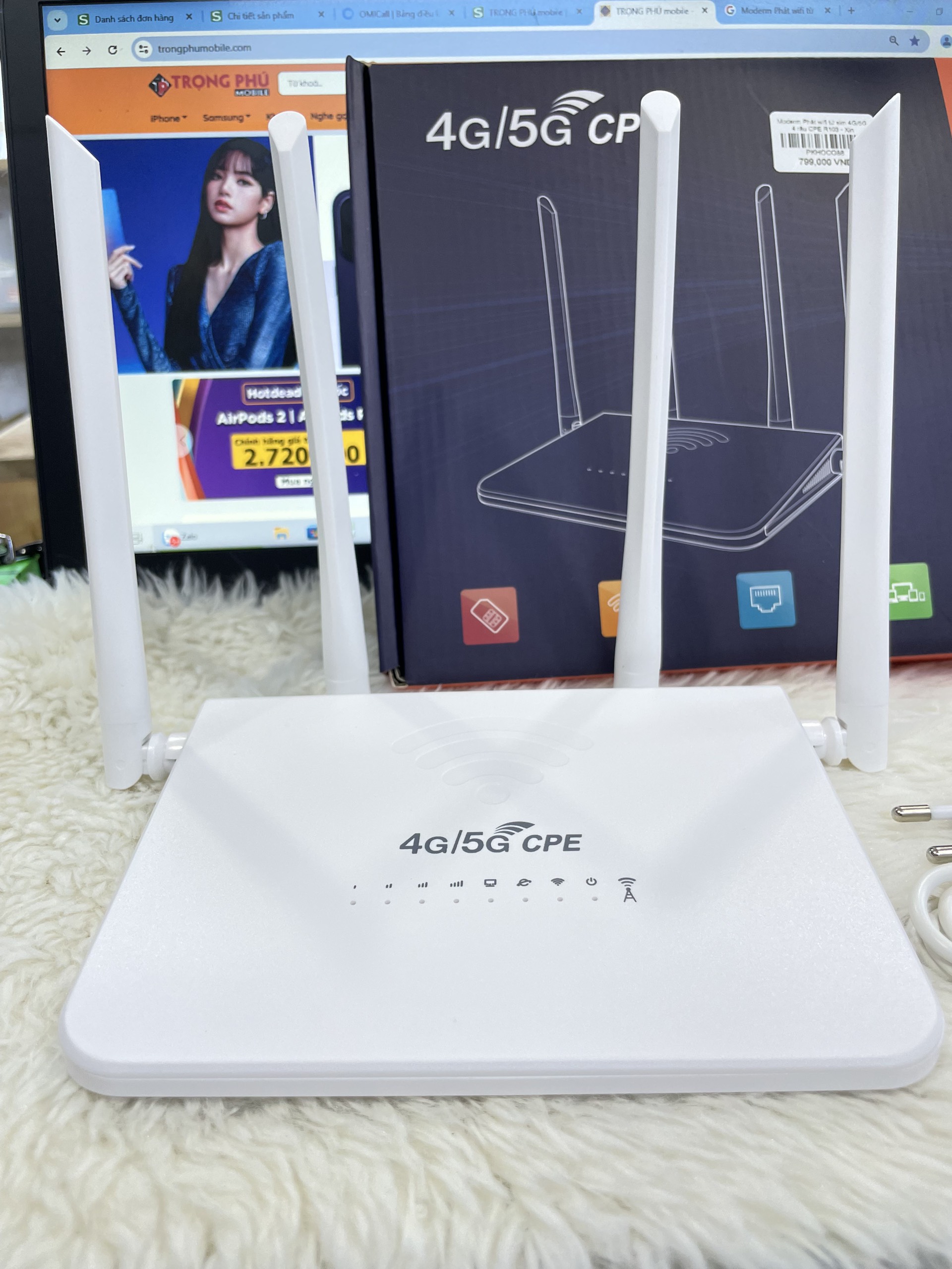 Moderm Phát wifi từ sim 4G/5G 4 râu CPE R103