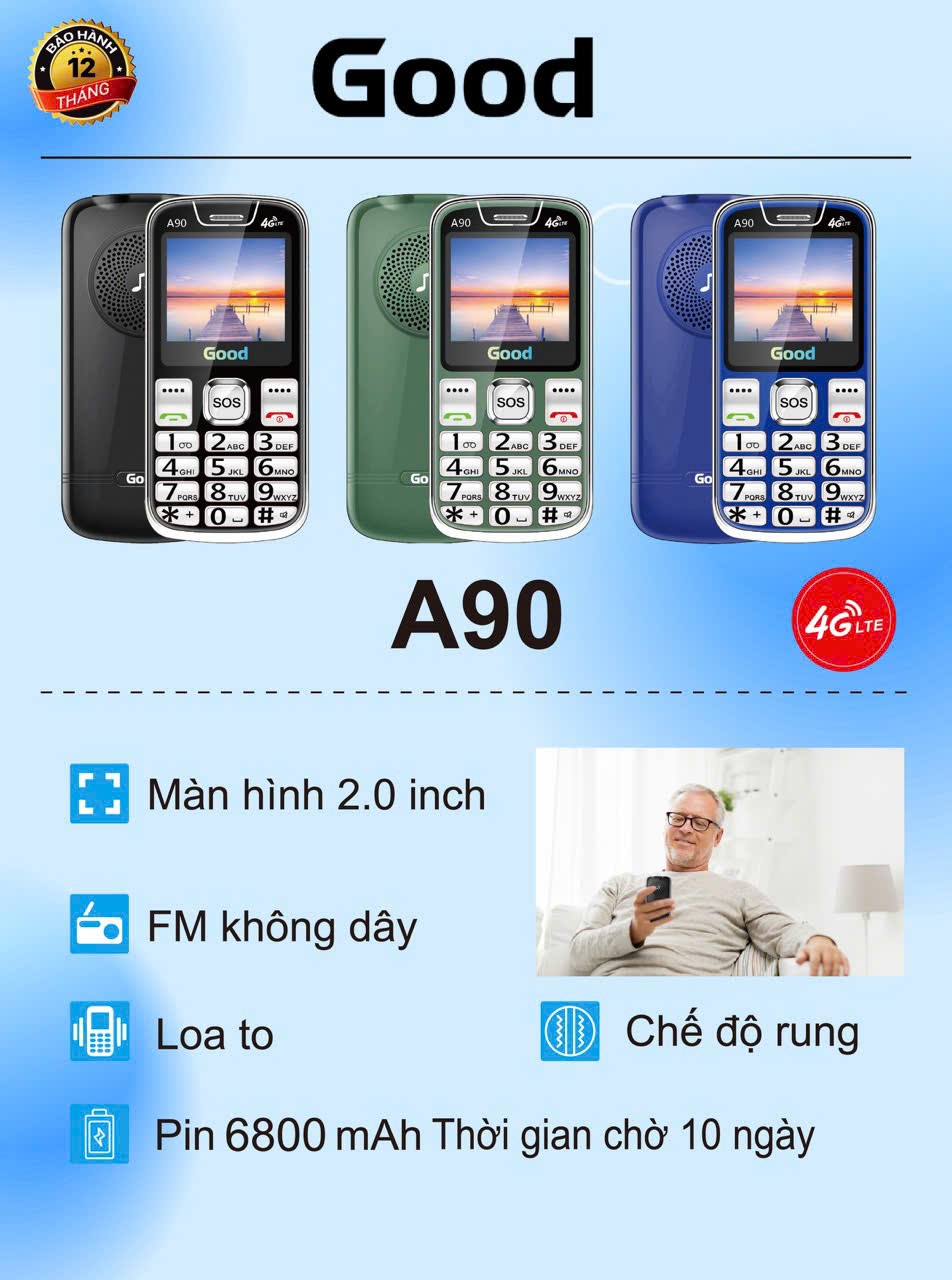 Điện thoại Good A90 4G Bao cắt sóng - Sóng 4G chuẩn