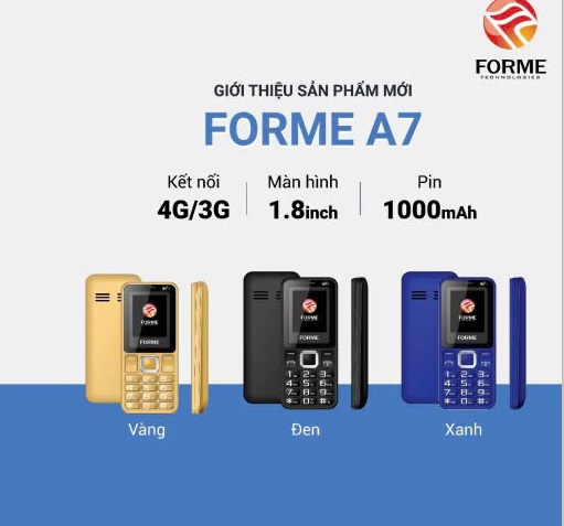 Điện thoại Forme A7 chính hãng 4g chuẩn