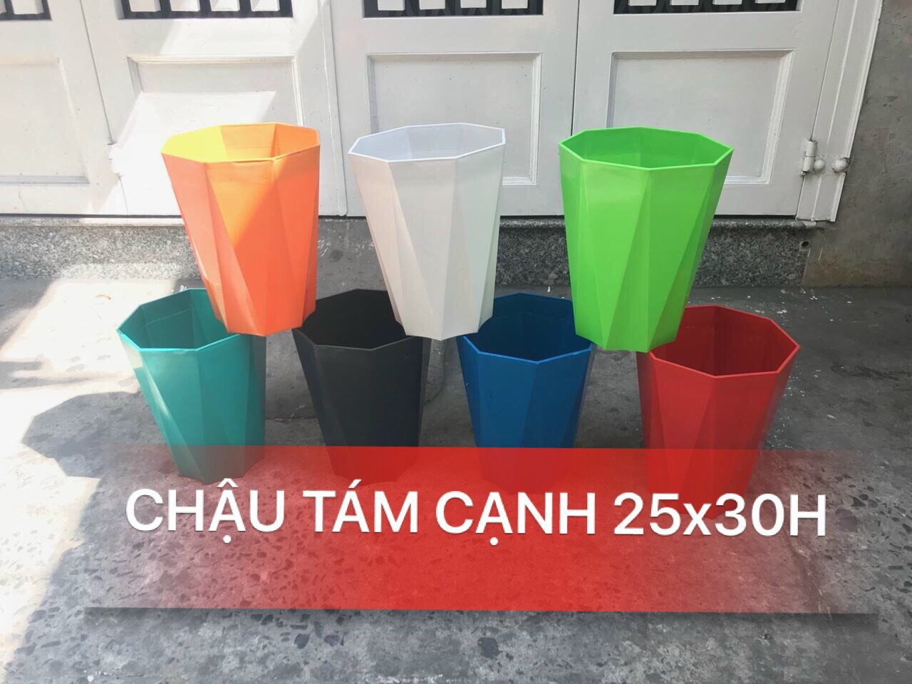 Chậu Kim Cương 8 cạnh 25x30H (cm)