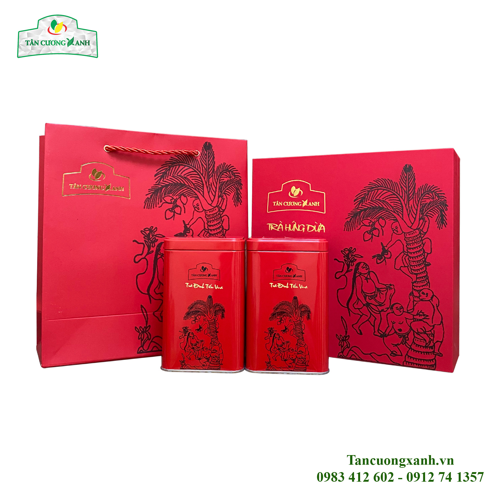 Trà Đinh Tân Cương Tiến Vua - Hộp Hứng Dừa 200G