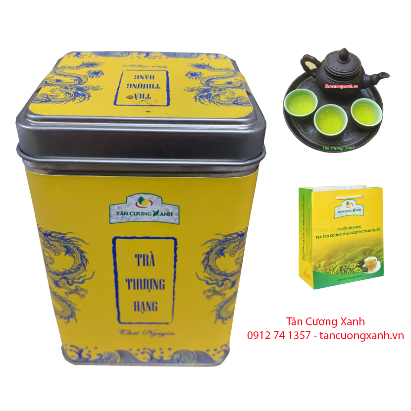 Hộp Trà Thái Nguyên QT15 - 100g Hộp Rồng Vàng